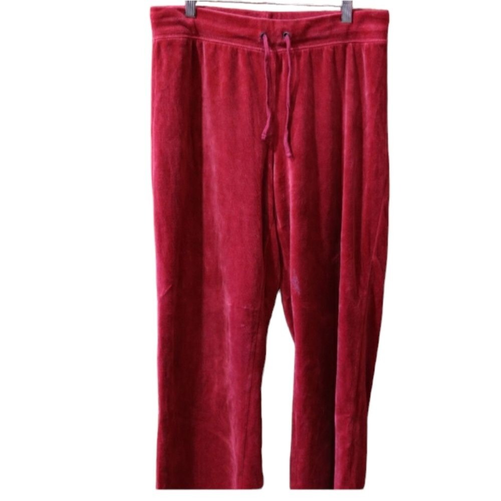 Croft & Barrow Red Velour Lounge Pants PM